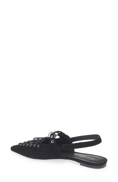 Jeffrey Campbell Geralt Pointed Toe Slingback Flat In Black Suede