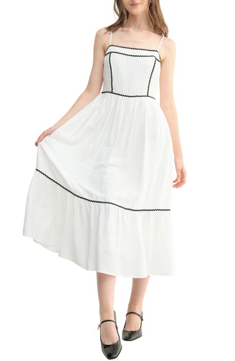 Contrast Ric Rac Midi Dress