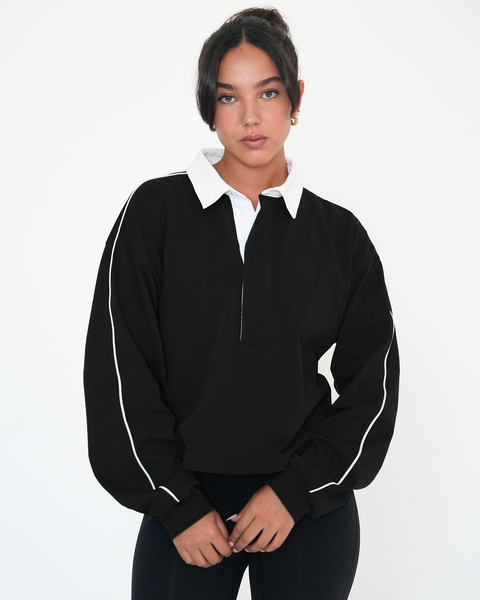 Rugby Piping Relaxed Polo Top