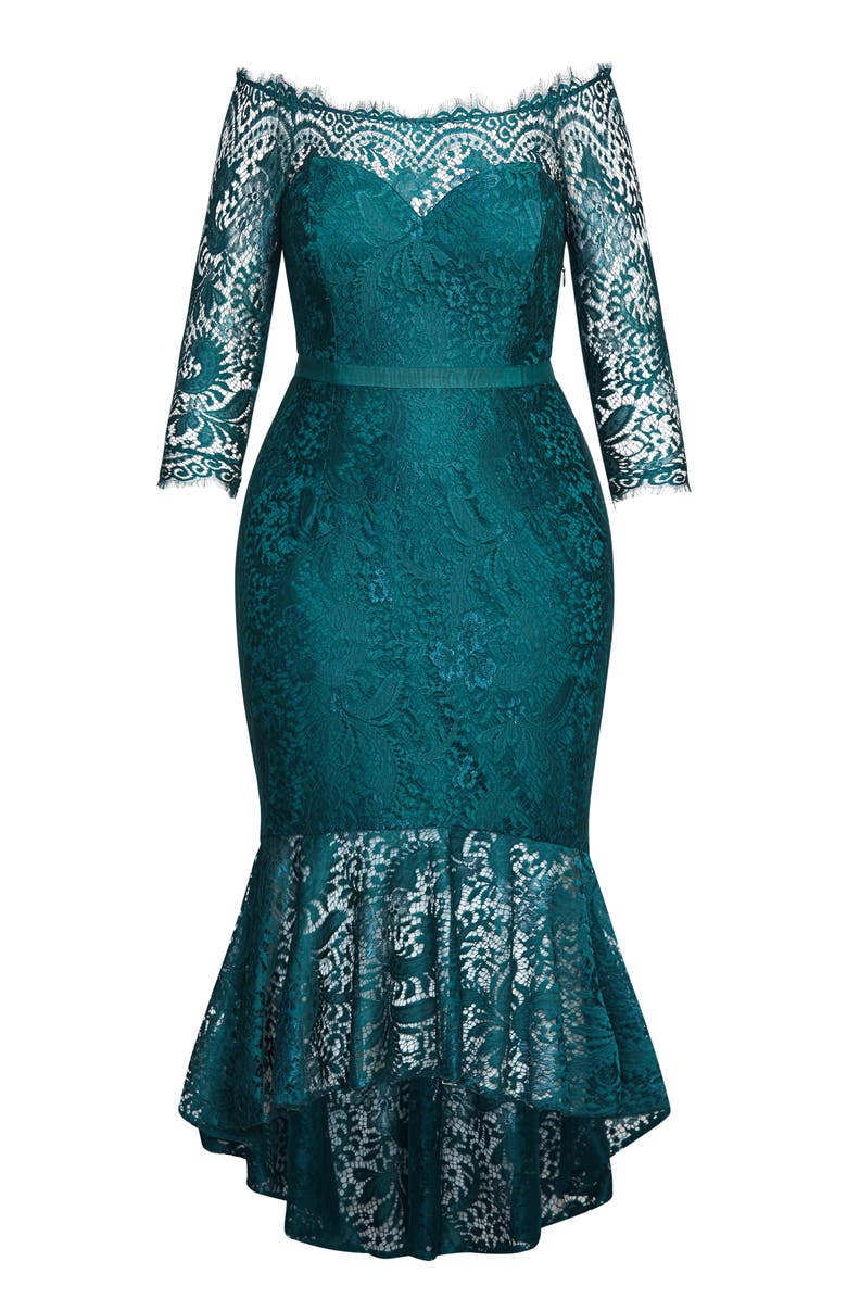 City Chic Estella Off the Shoulder Dress, Alternate, color, 