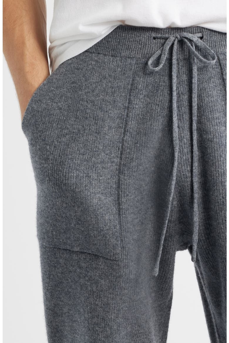 Wide Leg Knit Wool Drawstring Pants, Alternate, color, GUNMETAL