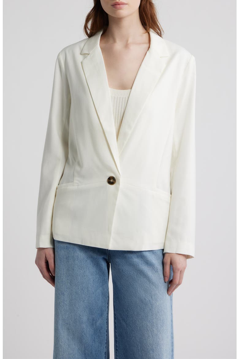Catherine One-Button Blazer, Alternate, color, WHITE