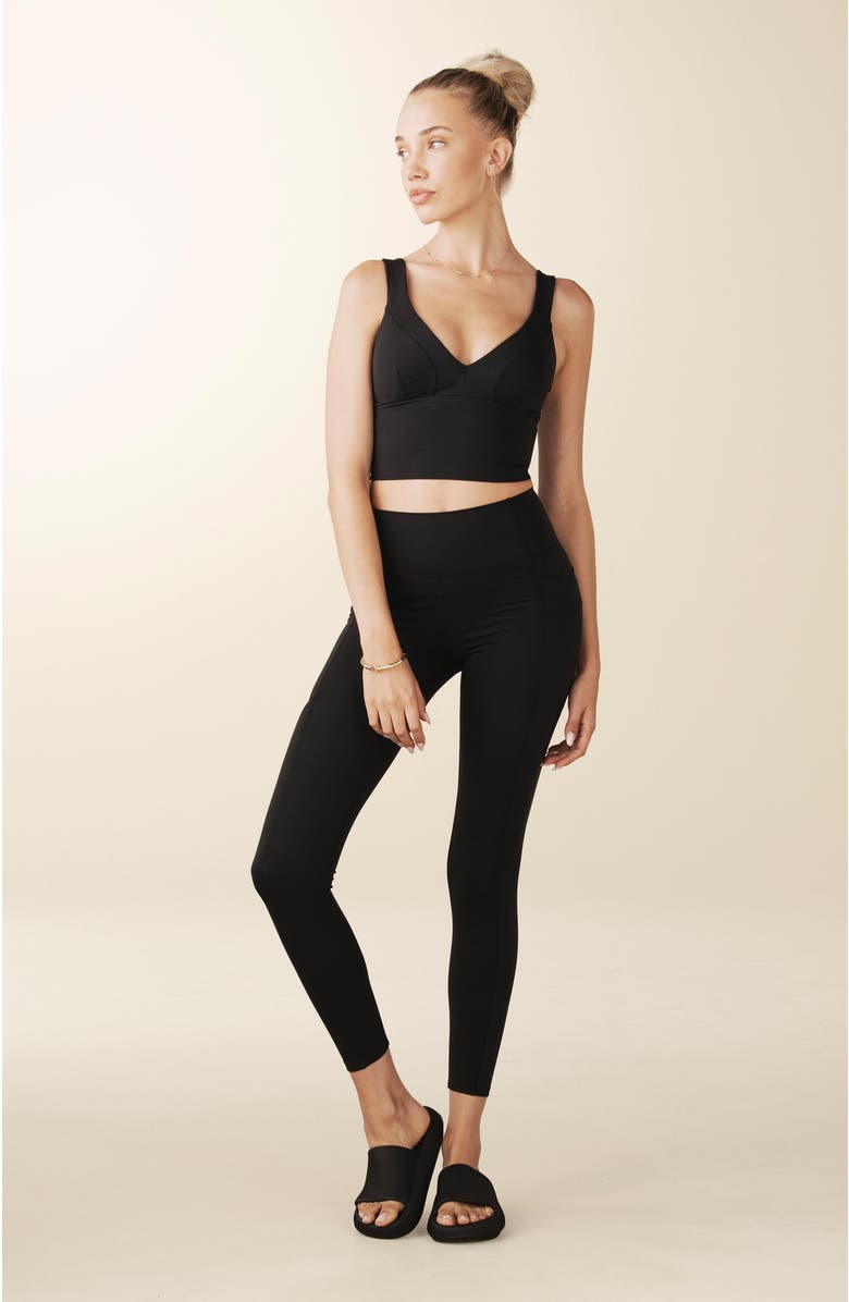 Losano Criss-Cross Pocket Legging, Alternate, color, Black