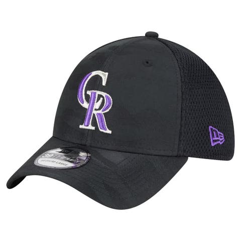 Men's New Era Black Colorado Rockies Subtle Camo 39THIRTY Flex Hat