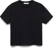 MANGO Embroidered Openwork Cotton T-Shirt