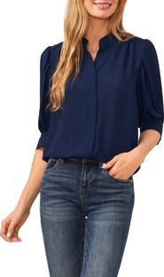 CeCe Puff Sleeve Button-Up Shirt