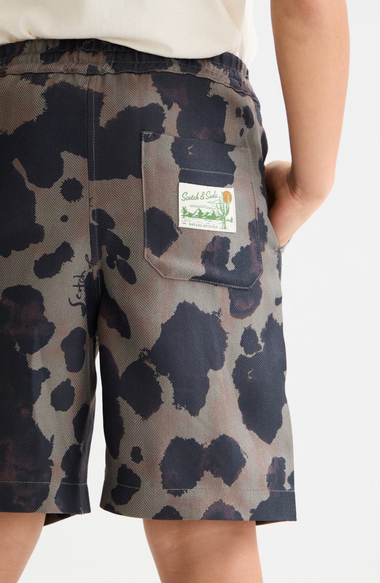 Scotch & Soda Kids' Regular Fit Shorts, Alternate, color, Painterly Animal Olive Night