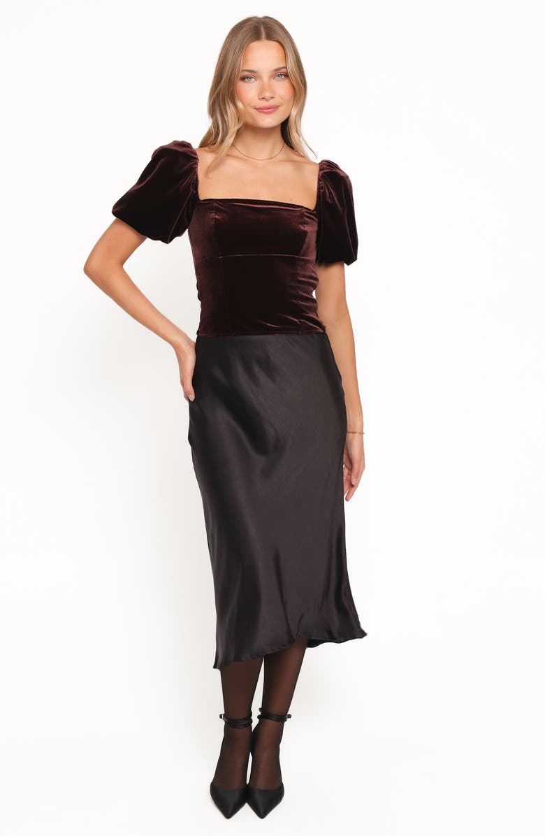 Petal & Pup Elyria Velvet Puff Sleeve Top, Alternate, color, 