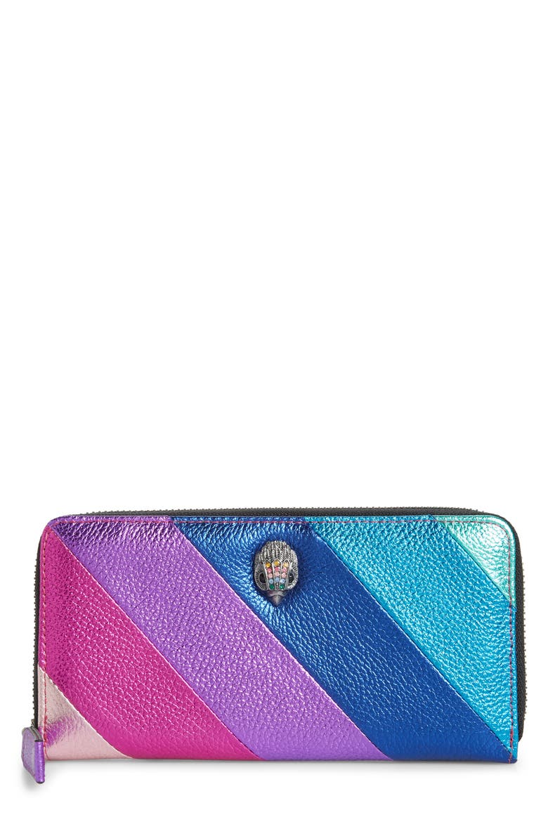 Rainbow Shop Eagle Stripe Leather Zip Around Wallet, Main, color, OPEN MISCELLANEOUS