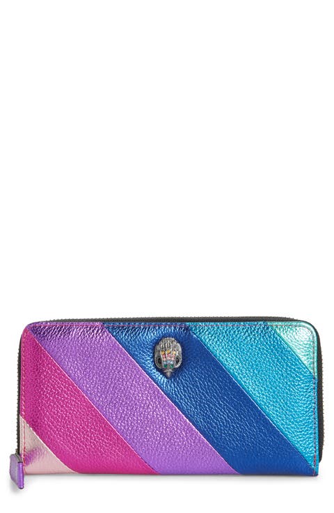 Rainbow Shop Eagle Stripe Leather Zip Around Wallet