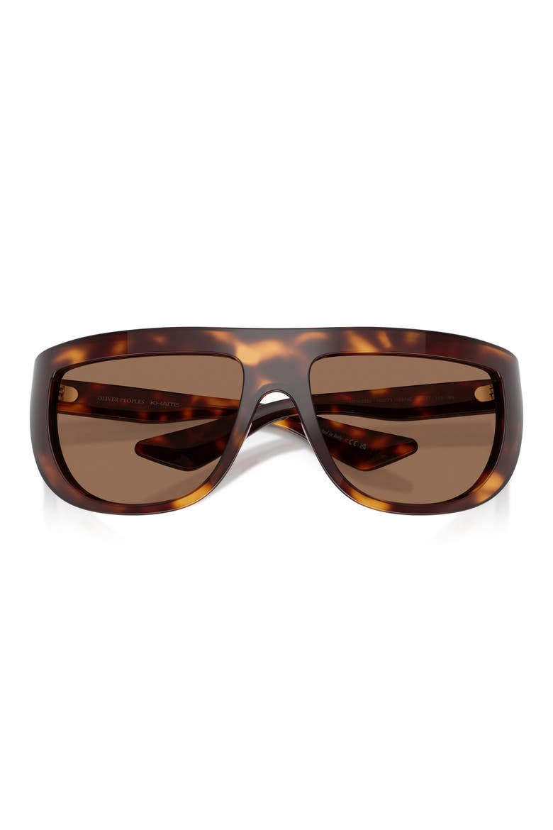 65mm Khaite Irregular Sunglasses, Alternate, color, DARK MAHOGANY / BROWN
