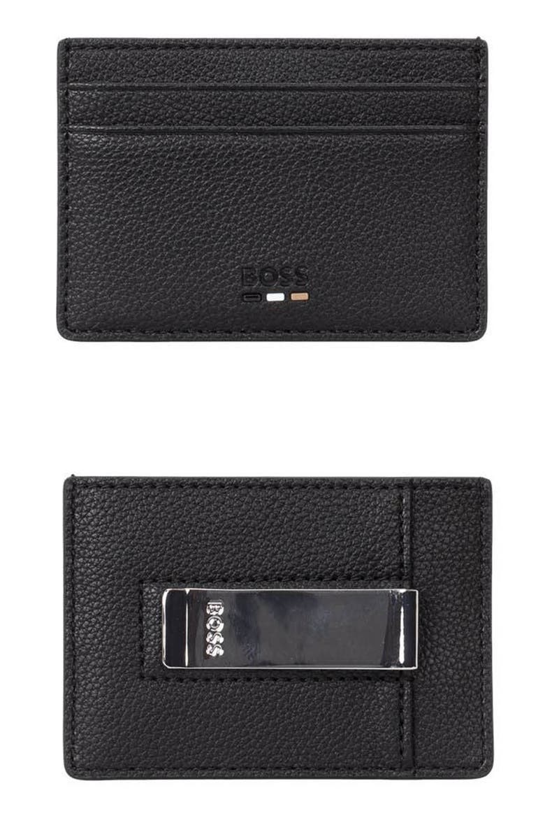 Ray Faux Leather Money Clip Card Case, Main, color, BLK