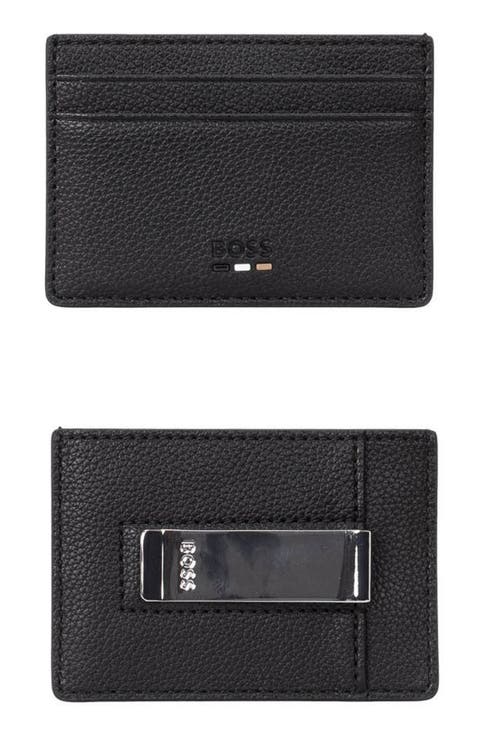 Ray Faux Leather Money Clip Card Case