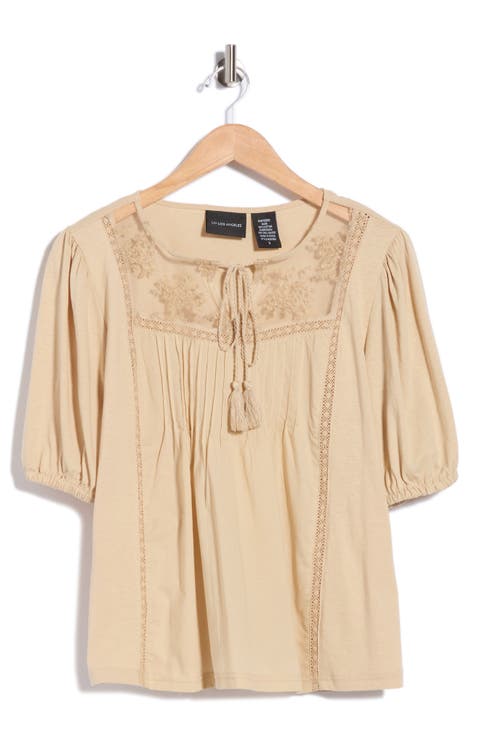 Mixed Media Pleat Top
