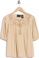Forgotten Grace Mixed Media Pleat Top