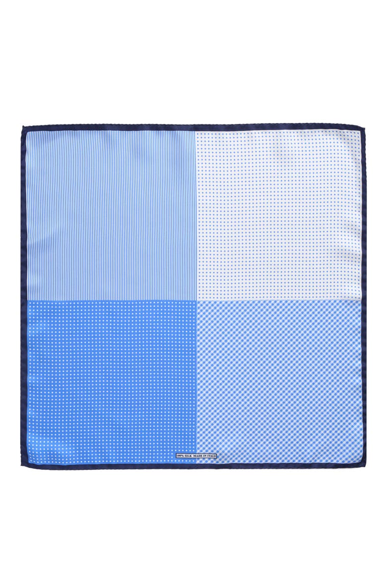 Panel Silk Pocket Square, Alternate, color, BLUE