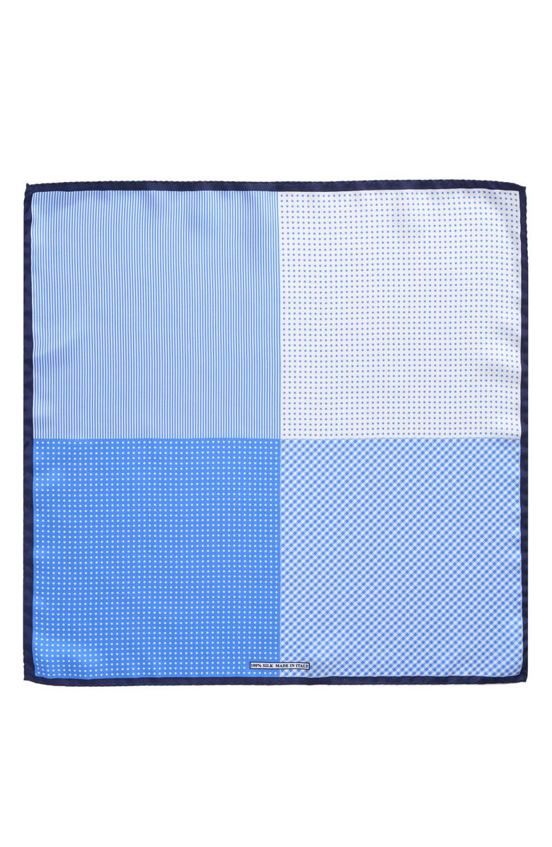 Nordstrom Panel Silk Pocket Square, Alternate, color, Blue