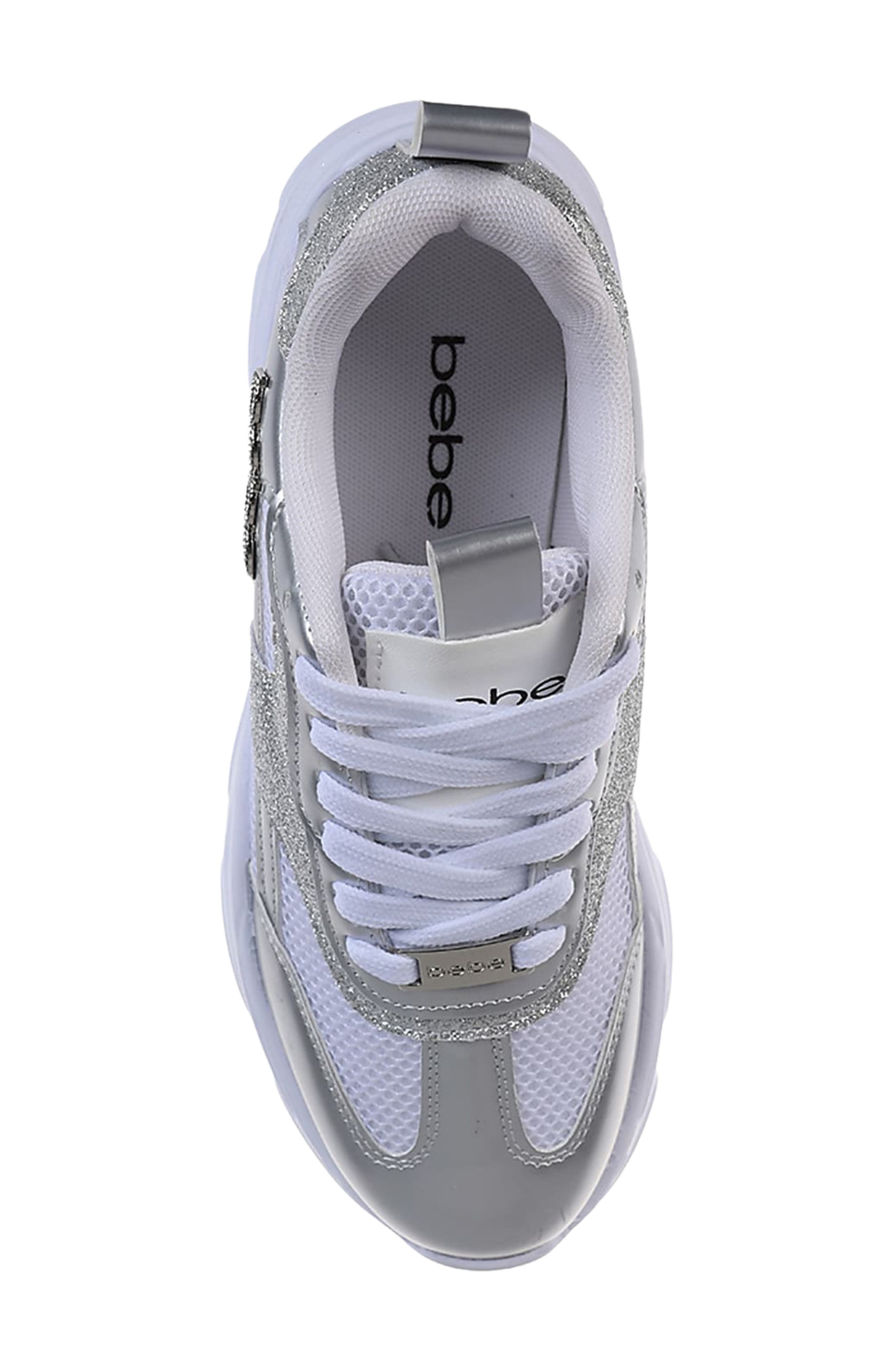 bebe Mixed Media Sneaker, Alternate, color, 