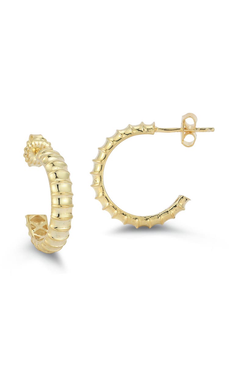 CHLOE AND MADISON Ribbed Hoop Earrings, Main, color, Gold