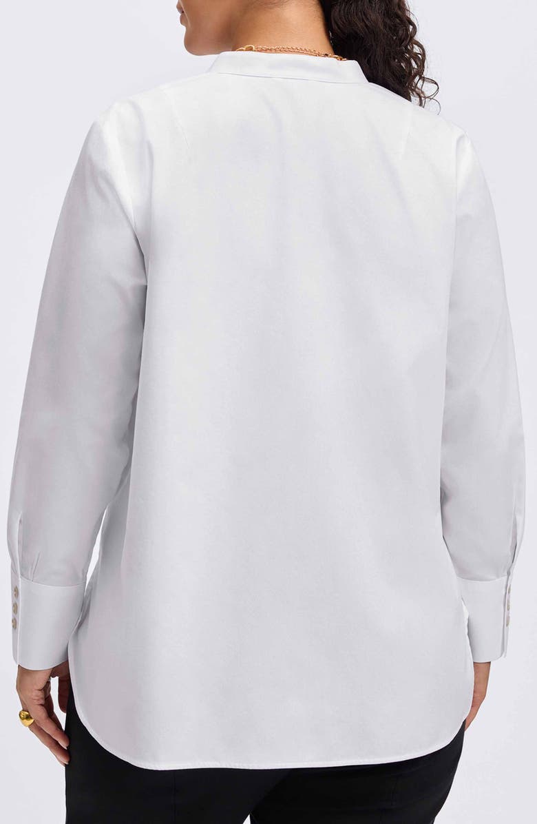 Foxcroft Kris Non-Iron Cotton Button-Up Shirt, Alternate, color, White