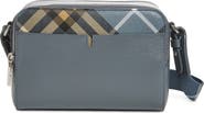 Burberry Mini Pop Check Leather Crossbody Bag