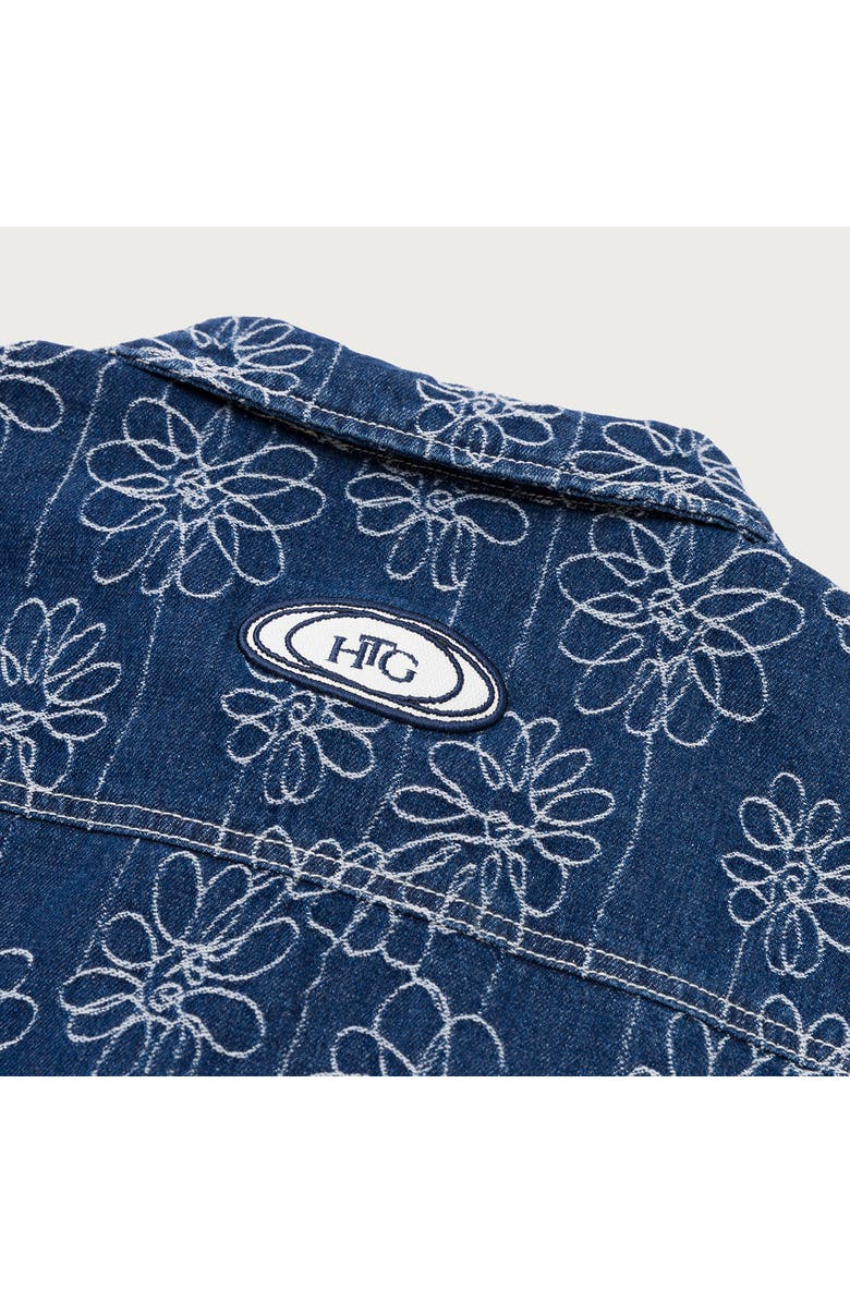 HONOR THE GIFT Floral Embroidery Denim Trucker Jacket, Alternate, color,