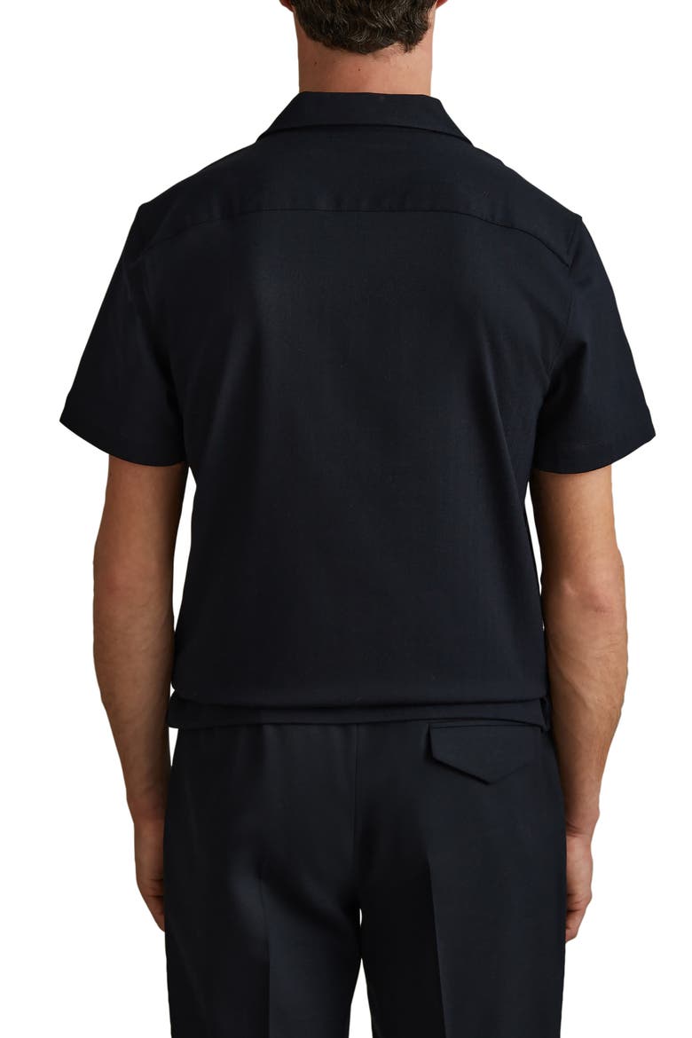 Nitus Herringbone Camp Shirt, Alternate, color, NAVY