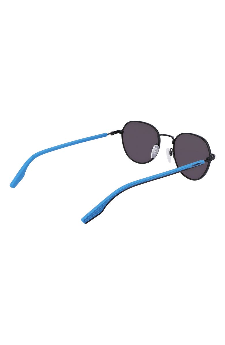 Converse North End 51mm Round Sunglasses, Alternate, color, Satin Black