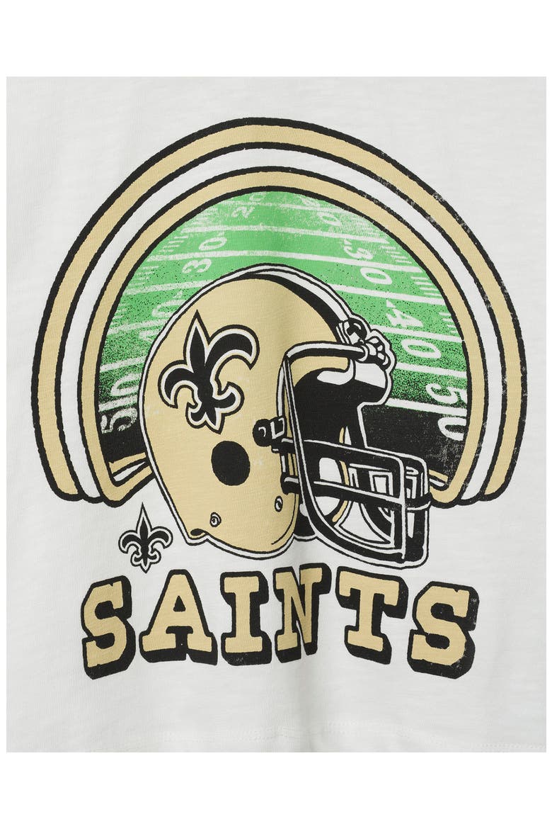 New Orleans Saints Graphic Cropped T-Shirt, Alternate, color, VINTAGE WHITE