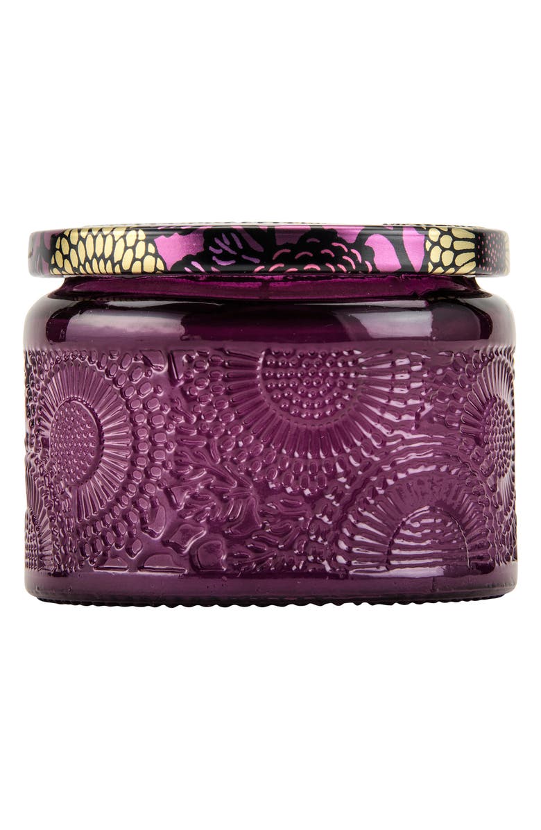 Voluspa Japonica Santiago Huckleberry Petite Embossed Glass Jar Candle, Alternate, color,