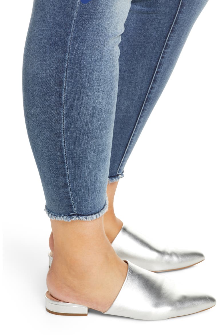 Luxe Touch Fray Hem Ankle Skinny Jeans (Nordstrom Exclusive), Alternate, color, BLUE