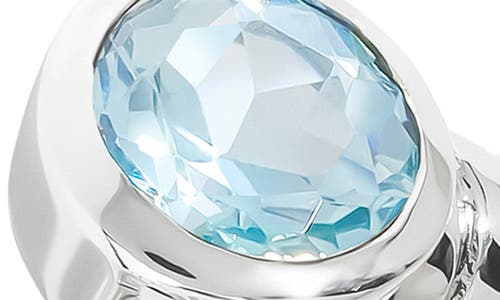 Ys Gems Sterling Silver Bypass Ring In Blue