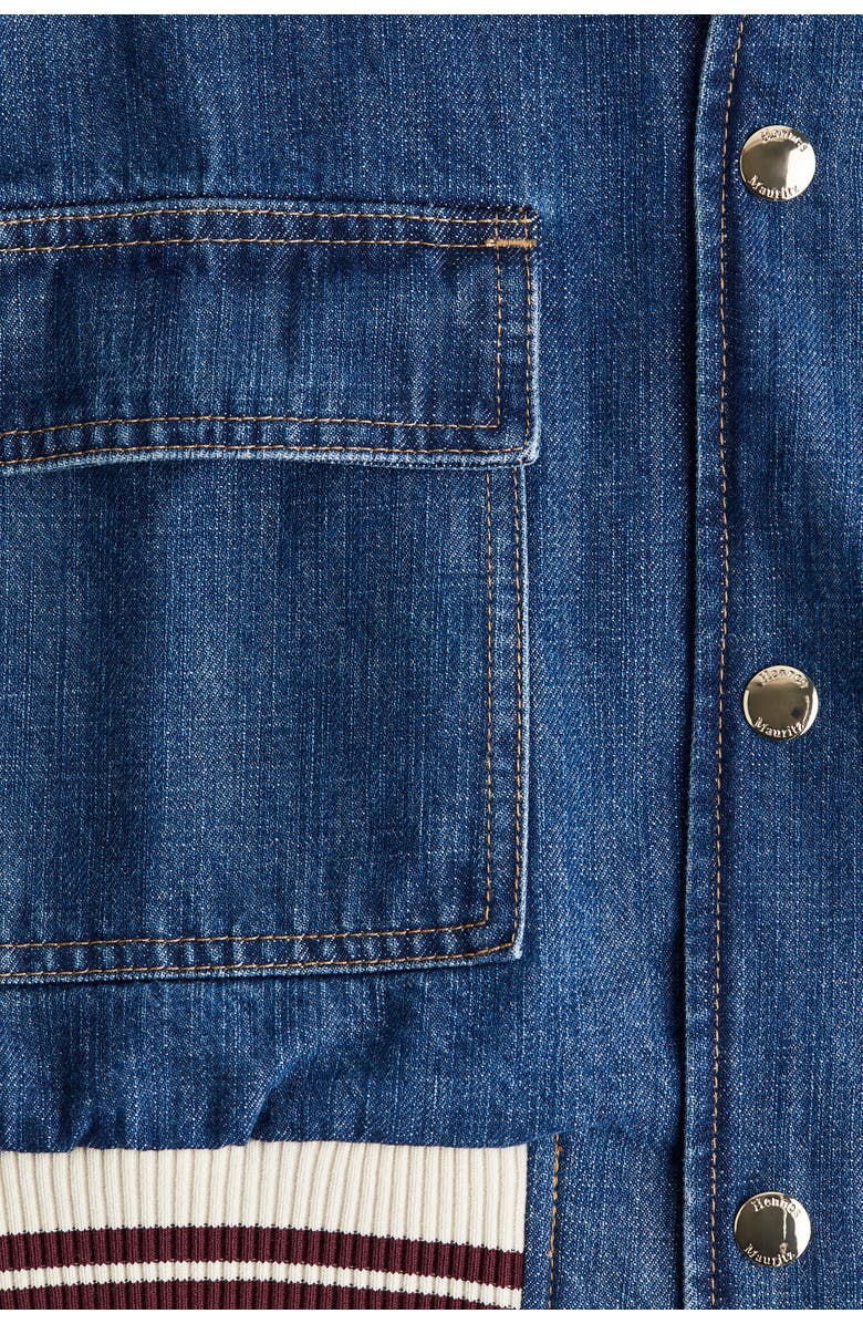 H&M Denim Bomber Jacket, Alternate, color, Denim Blue