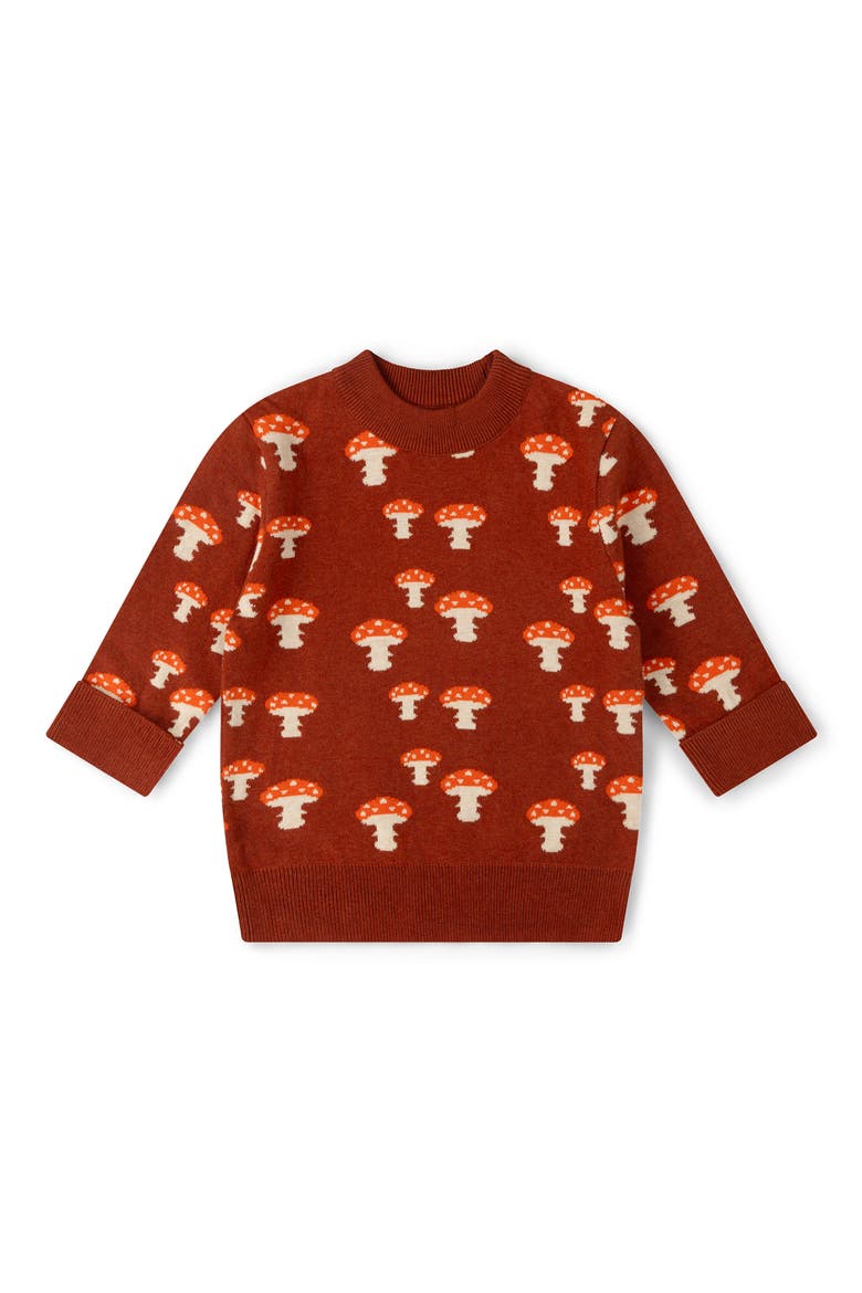 Kids' Mushroom Cotton Sweater, Main, color, ORANGE