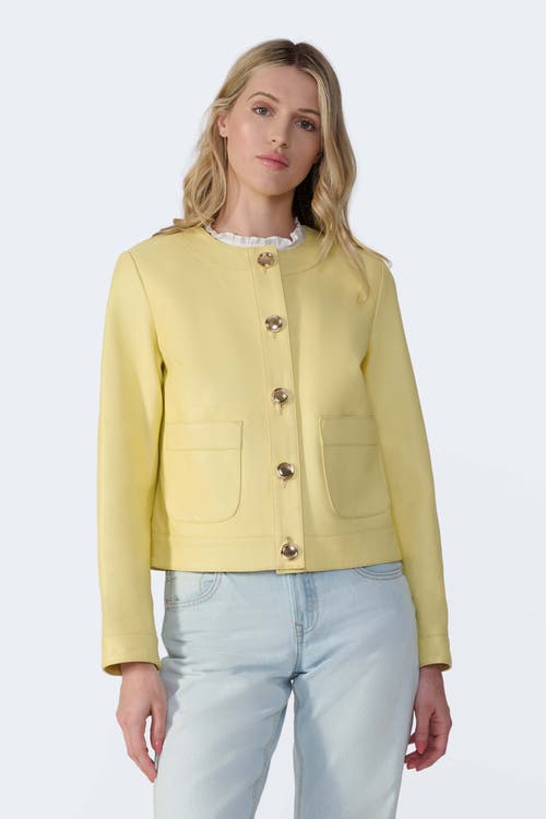 Furniq Uk Llc Margot Leather Jacket In Yellow