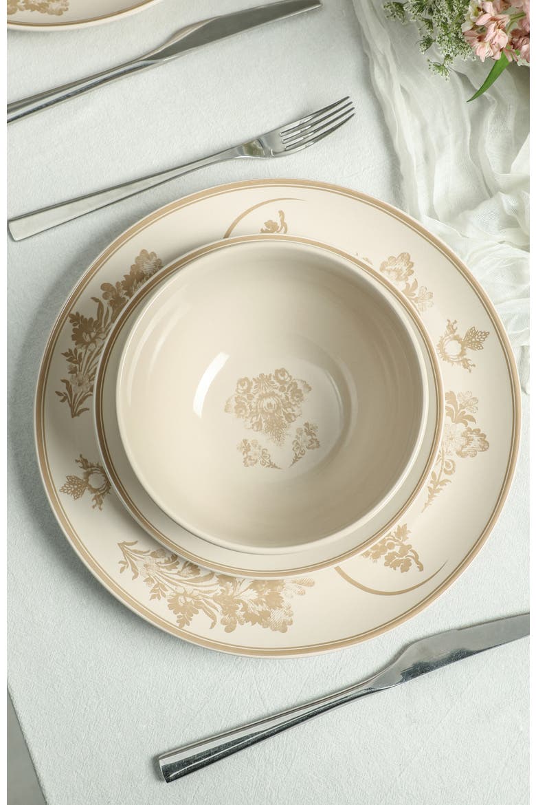 Opal Stoneware 12-Piece Dinnerware Set, Alternate, color, Beige