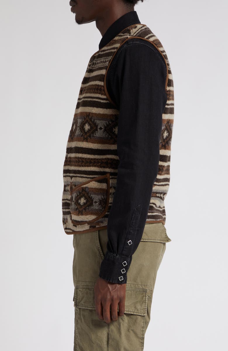 Double RL Buck Desert Serape Print High Pile Fleece Vest, Alternate, color, 