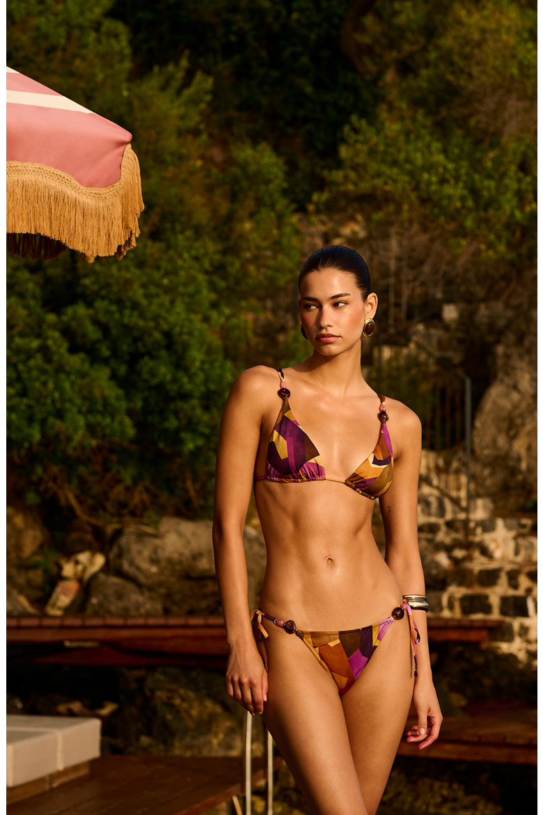 Aphrodite Triangle Bikini Top, Alternate, color, Geometric Purple