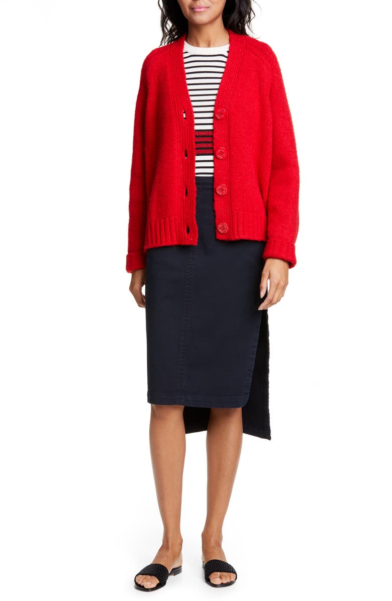 N°21 Nº21 Glitter Stripe Button Shoulder Sweater, Main, color, 