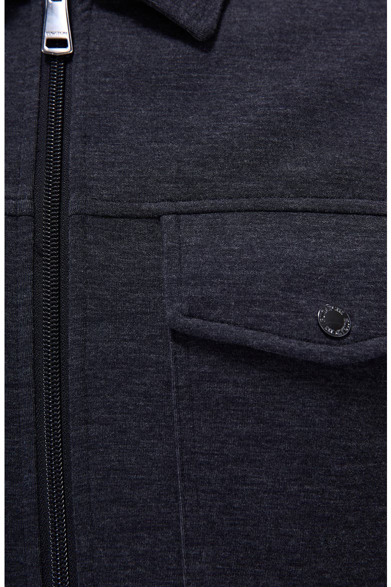 Soft Touch Zip Knit Shirt Jacket, Alternate, color, BLACK
