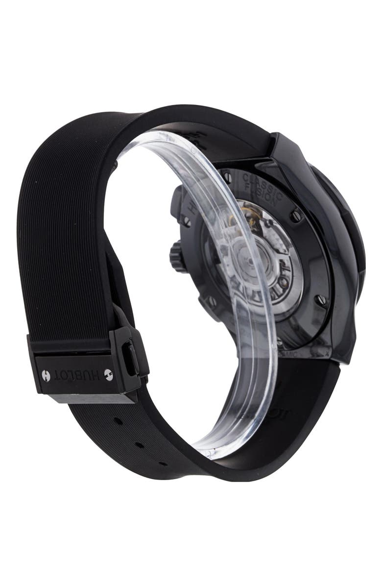 Watchfinder & Co. Hublot Preowned Classic Fusion Chronograph Rubber Strap Watch, 45mm, Alternate, color, 