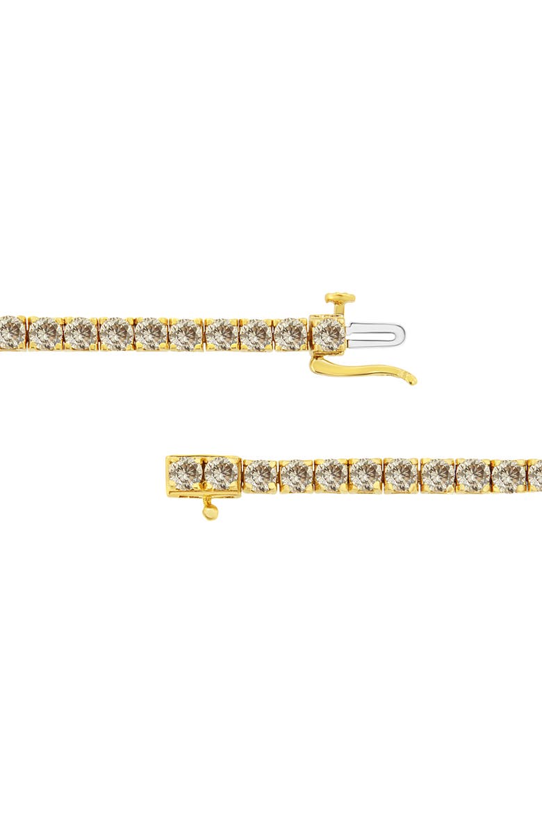 14K Yellow Gold Plated Silver 8.0 Cttw Diamond Classic Link Tennis Bracelet, Alternate, color, Yellow