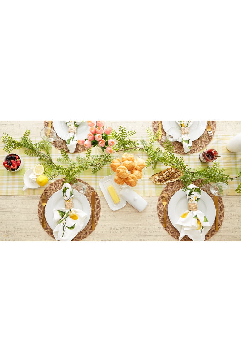 Lemon Bliss Plaid Table Runner, Alternate, color, Lemon Bliss