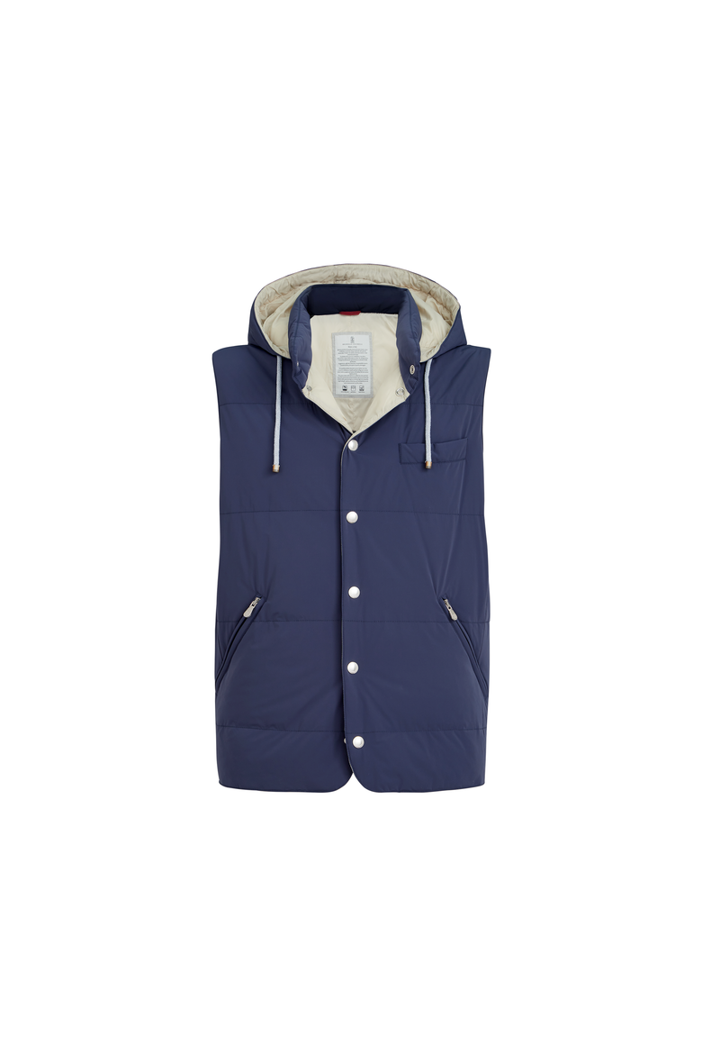 Nylon down vest, Alternate, color, Blue