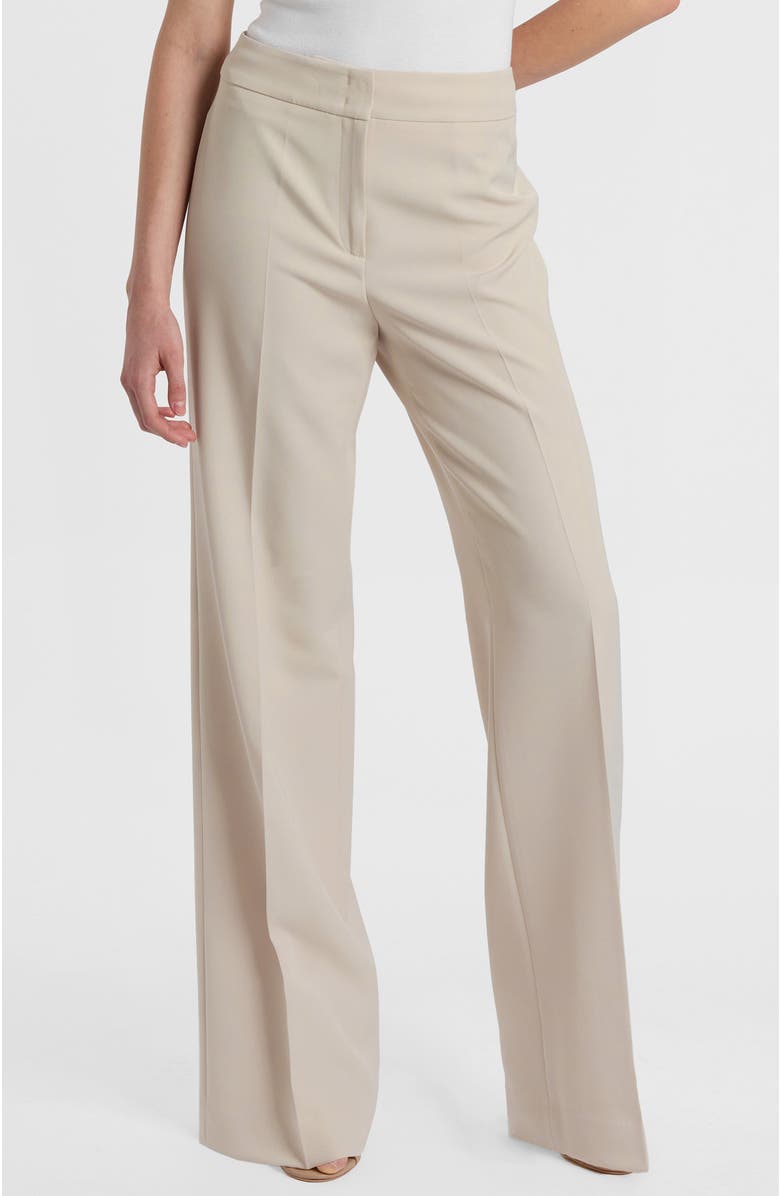 Santorelli Camila Wide Leg Pant in Soft Stretch Crepe, Main, color, Beige