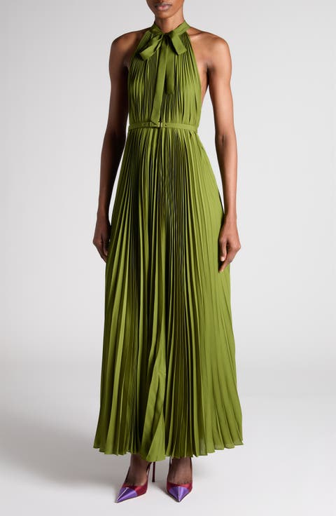 Pleated Halter Dress
