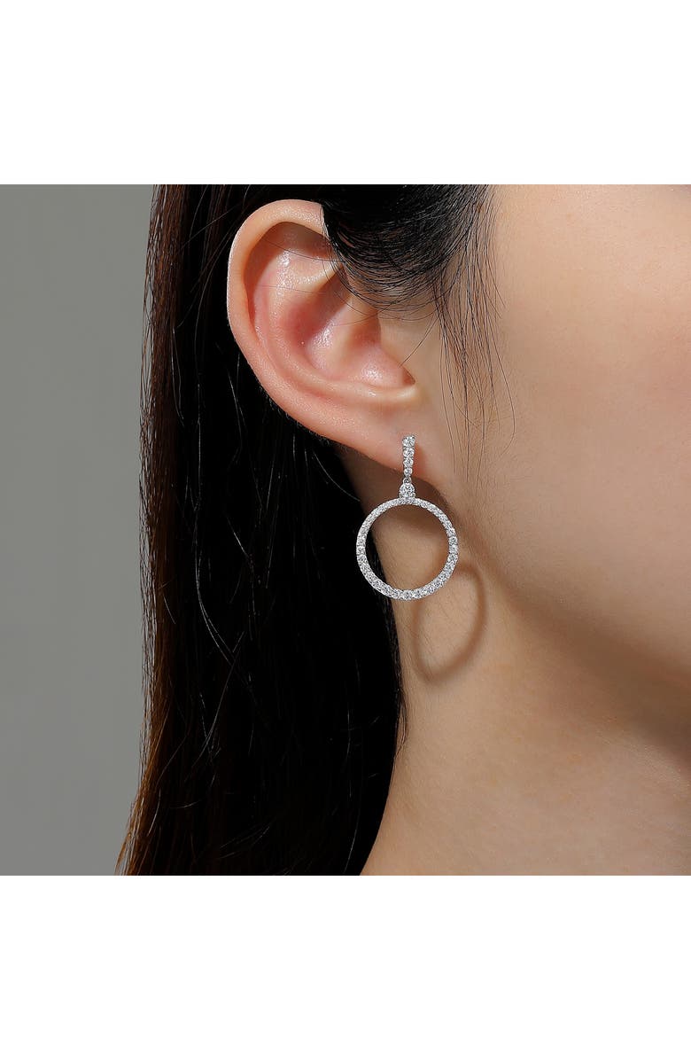 Lafonn Open Circle Simulated Diamond Drop Earrings, Alternate, color,