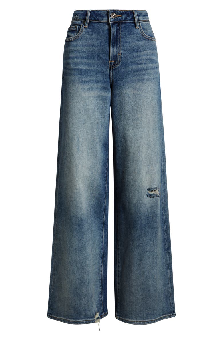HIDDEN JEANS Ripped High Waist Wide Leg Jeans, Alternate, color, Medium