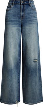 HIDDEN JEANS Ripped High Waist Wide Leg Jeans