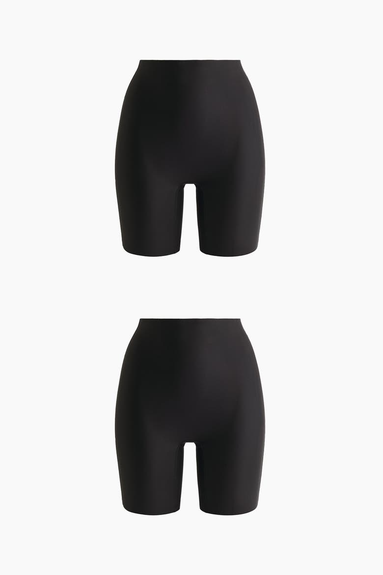 2-pack No-show Light Shaping Bikers, Alternate, color, Black